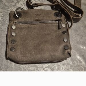 Hammitt Taupe Crossbody Bag with Silver Accents